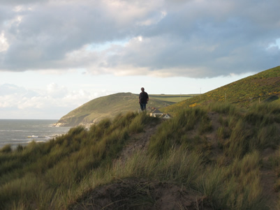 North Devon coast, walking in the dunes at Croyde Bay